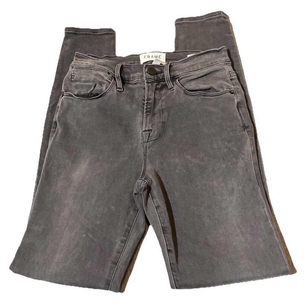 Frame Jeans Women 26 Le High Skinny Charcoal‎ Wash Denim Stretch Casual GUC